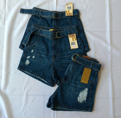 Short jeans hot pant escuro - Mistura Feminina