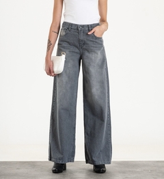 JEANS GRIS elástico en la cintura