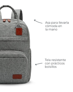 mochila maternal boston gris - comprar online