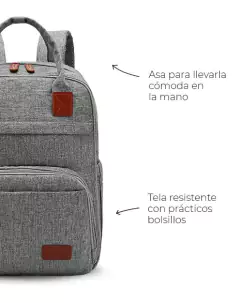 mochila maternal boston gris - comprar online