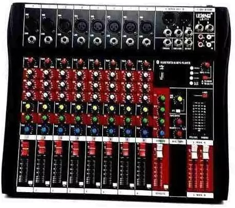 Mesa De Som Com 8 Canais Bluetooth Usb Mixer Mp3 Digital Le711