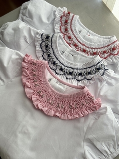 Blusas manga corta punto Smock - Castañitas kids