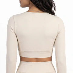 Cropped Manga Longa Off White - comprar online