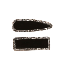 Tic Tac Strass Veludo Preto