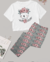 PIJAMA CALÇA MANGA COALA FLOR