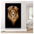 Quadro Leão Imponente Fundo Escuro