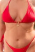 Top Cortininha Argola Vermelho Rubi - Maria Onça Joias
