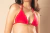 Top Cortininha Argola Vermelho Rubi