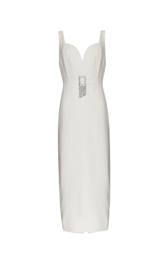 Vestido midi alças largas