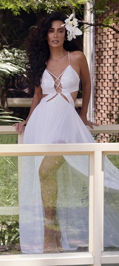 Vestido longo corpo paete
