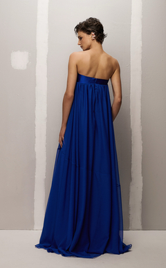 Vestido amplo detalhes azul royal - comprar online