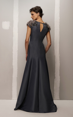 Vestido bordado cinza - comprar online