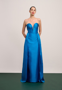 Vestido tomara que caia azul