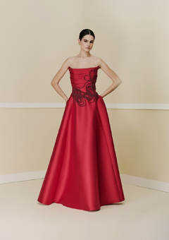 Vestido tomara que caia bordado pink
