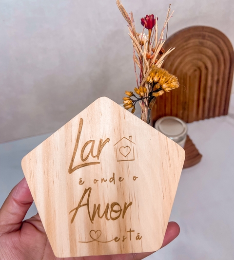 Vaso Dizeres Lar é onde o Amor está + Cantinho do Café