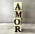 Palavra Amor em Madeira Cru - comprar online