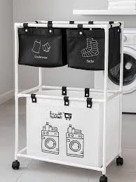 Cesto Organizador para Ropa con Divisoria de Acero y Tela (DSH1098)