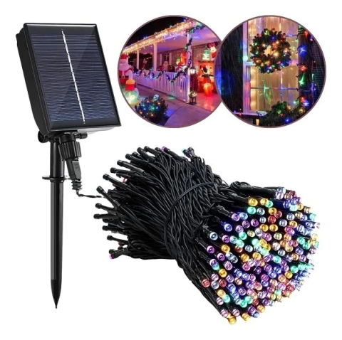 LUCES GUIRNALDA COLORES RGB SOLAR 12 METROS (NC6673) - comprar online
