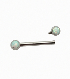 Piercing de Mamilo de Titânio com Pedra Opala - Flat