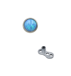 Microdermal de Titânio com Pedra Opala Azul