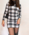Vestido canelado xadrez
