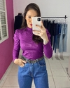 Blusa manga princesa canelado