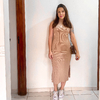 Vestido midi Canelado 3D