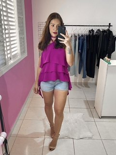 Blusa babados fúcsia - comprar online