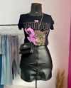 Saia ziper frontal PU - comprar online