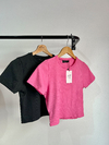 Cropped camiseta ribana