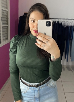 Blusa manga princesa canelado - comprar online