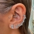 Brinco ear cuff estrela cravejada com piercing fake prata925 - o par