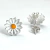 Aros De Plata 925 Esmalte Flor Margarita - comprar online