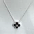 Collar Cadena Plata 925 Flor Onix y Zircones