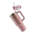 Copo térmico Stanley Quencher 2.0 rosa com alça, tampa transparente e canudo