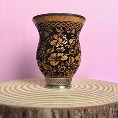 Cuia de Porongo Gravada a Laser 360° (Flores)