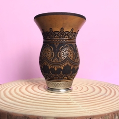 Cuia de Porongo Gravada a Laser 360° (Mandala, flores)