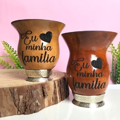 Cuia de Porongo Gravada a Laser (Eu amo minha família)