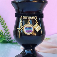 Choker/Pulseira de Cuia Que Deus te ilumine
