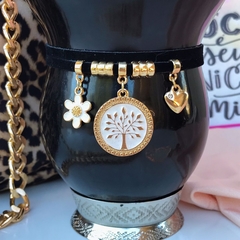 Choker/Pulseira de Cuia Árvore da vida branca