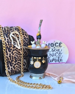 Bolsa Mateira para chimarrão com alça dourada (Onça) - comprar online