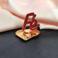 Enfeite de Metal Base Coração (Fé vermelho)