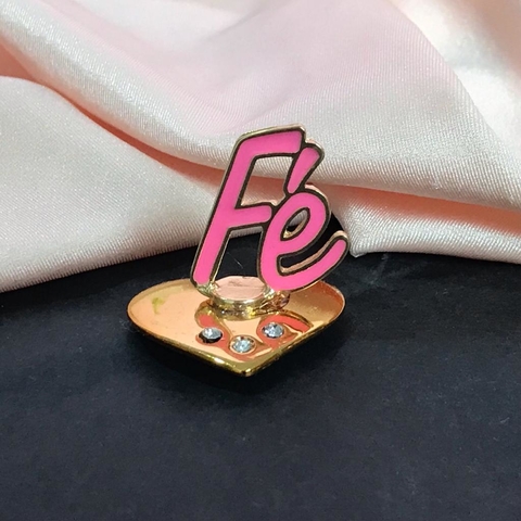 Enfeite de Metal Base Coração (Fé rosa)