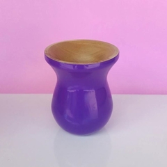Cuia de madeira colorida (Roxo) - comprar online