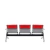 Longarina 3 Lugares Cromada com Estofado Vermelho MC-203A -03L VE - Makkon