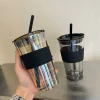 Taza vidrio con sorbete