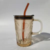 Taza vidrio con asa y sorbete - comprar online