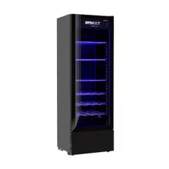 Exhibidora Vertical Premium Full Glass 417 Litros Negra 4300 Briket - DISMAR