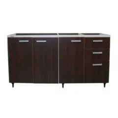 Bajo Mesada 3 Puertas Ancho 1,60 Mts Color Tabaco 3007 Platinum