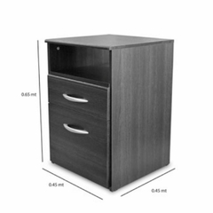 Mesa de Luz 1 Cajón y 1 Puerta Color Savanna 962 Platinum - DISMAR